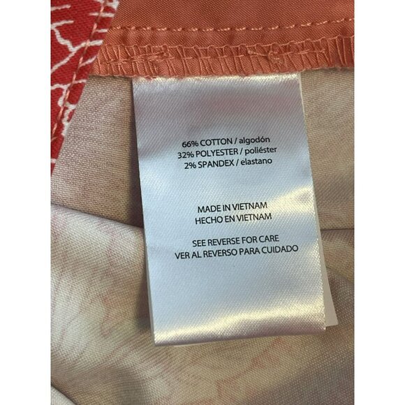 NWOT Isaac Mizrahi High Waist Tailored Floral Print Shorts Women 12 Tangerine - Picture 5 of 5